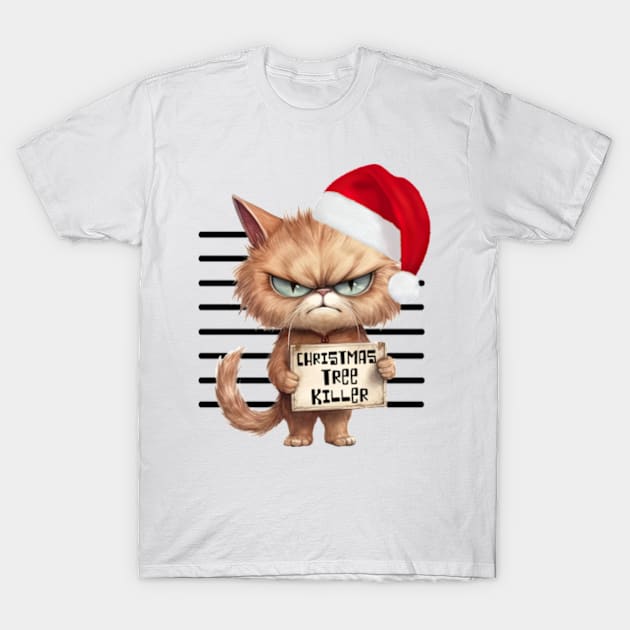 Bad Kitty - Christmas Tree Killer T-Shirt by WebStarCreative